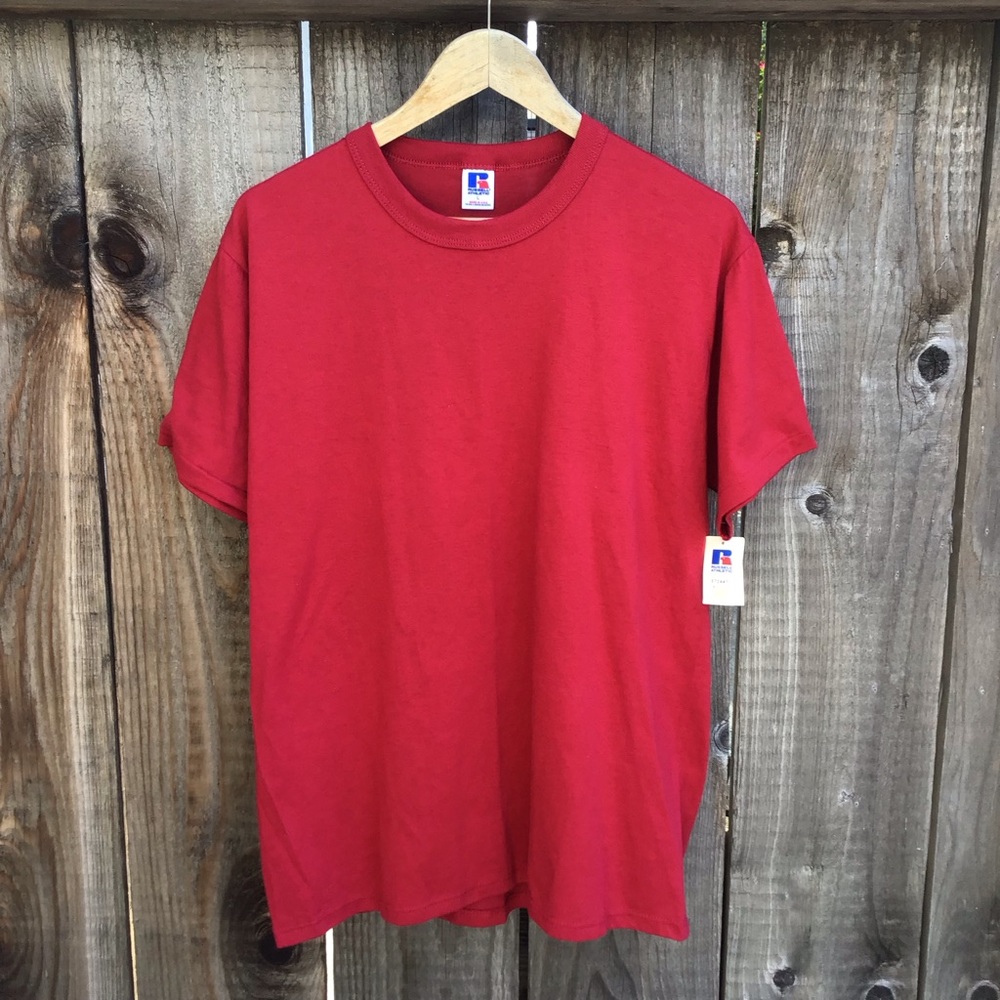 NWT Vintage Russell Athletic T Shirt Men's Large Red Made In USA